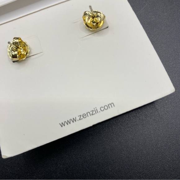 ZENZII Faux Tortoise Shell Post Style Acrylic Flower Earrings Anthropologie NEW - Picture 4 of 5